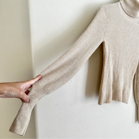 REFORMATION Cashmere Turtleneck Sweater in Sand Beige - Picture 11 of 13